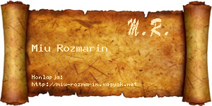 Miu Rozmarin névjegykártya